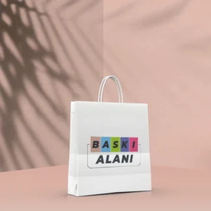 Baskili-cozum-ambalaj-konak-izmir-Beyaz Kraft Burgu Saplı Virgin Çanta 20x10x22-yan
