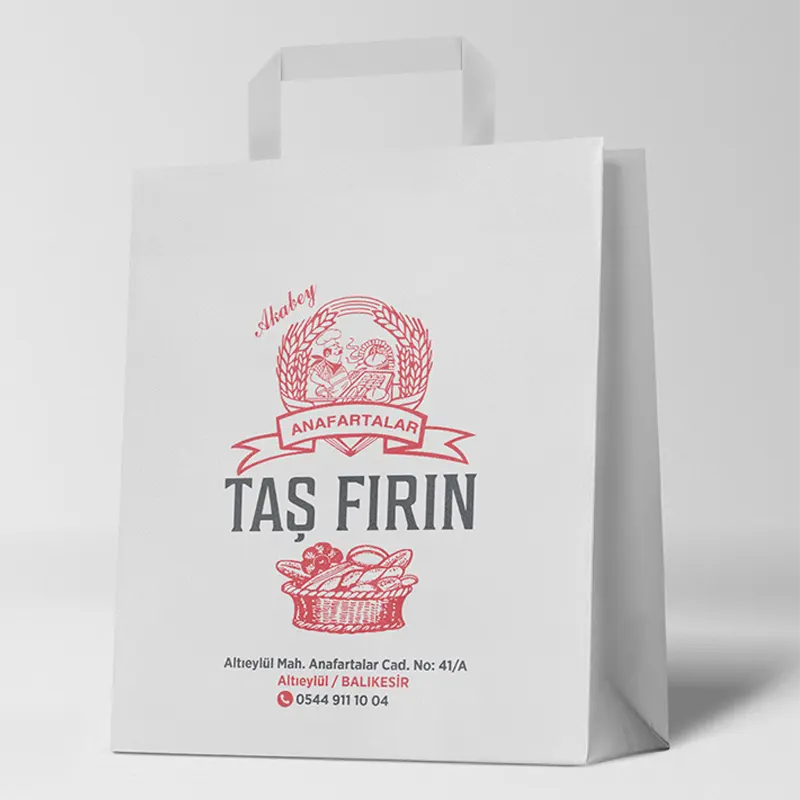 Baskili-cozum-ambalaj-konak-izmir-Beyaz Kraft Flat Saplı Virgin Çanta-baskili