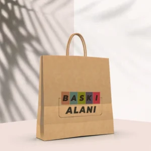 Baskili-cozum-ambalaj-konak-izmir-Kahverengi Kraft Burgu Saplı Virgin Çanta 20x10x22-yan