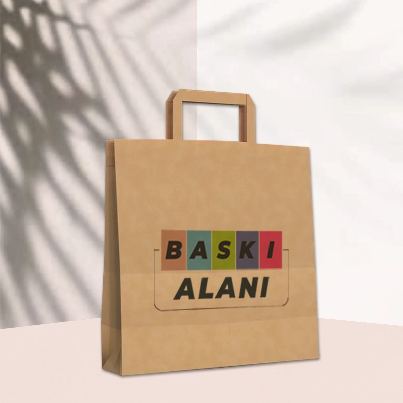 Baskılı-cozum-ambalaj-konak-izmir-Kahverengi Kraft Flat Saplı Virgin Çanta 20x10x27---yan