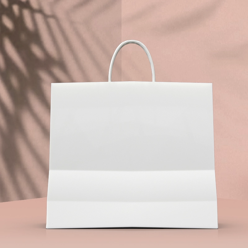 Cozum-Ambalaj-Konak-Gida-Carsisi-Izmir-Beyaz Kraft Burgu Saplı Virgin Çanta 32x22x35